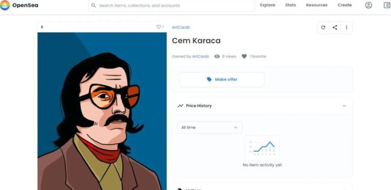 “Open Sea”de satılan Cem Karaca’nın NFT portresine ihtiyati tedbir 6 “Open Sea”de satılan Cem Karaca’nın NFT portresine ihtiyati tedbir
