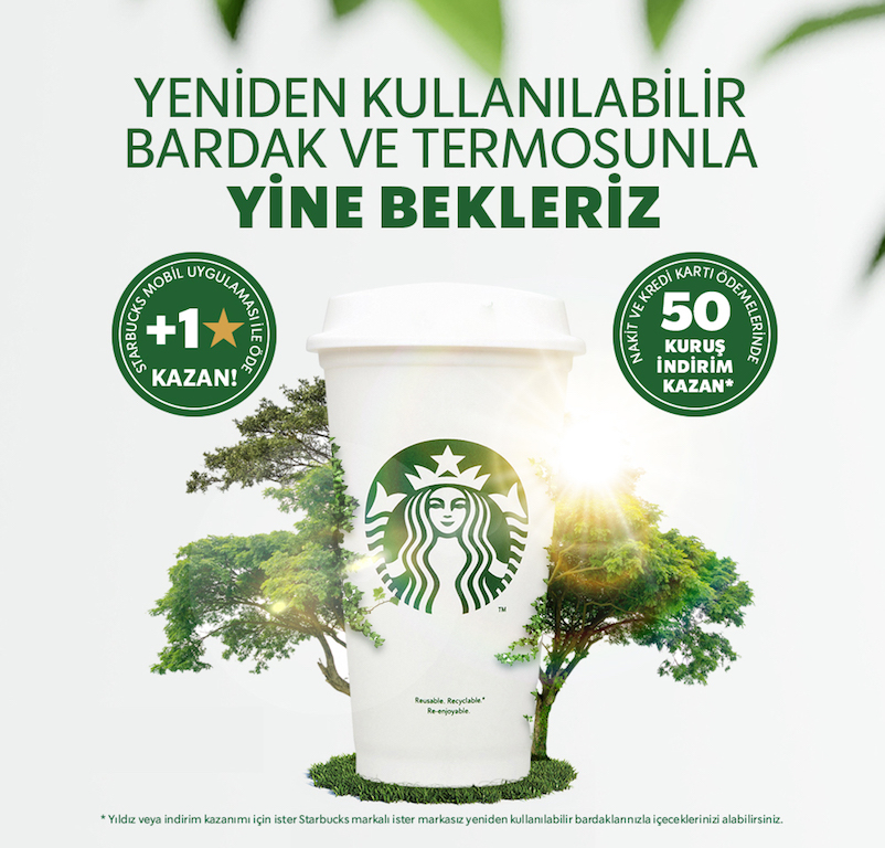 Starbucks’tan kendi bardağını getirenlere özel ayrıcalıklar 1 Starbucs Dünya Çevre Günü Hediye Yıldız