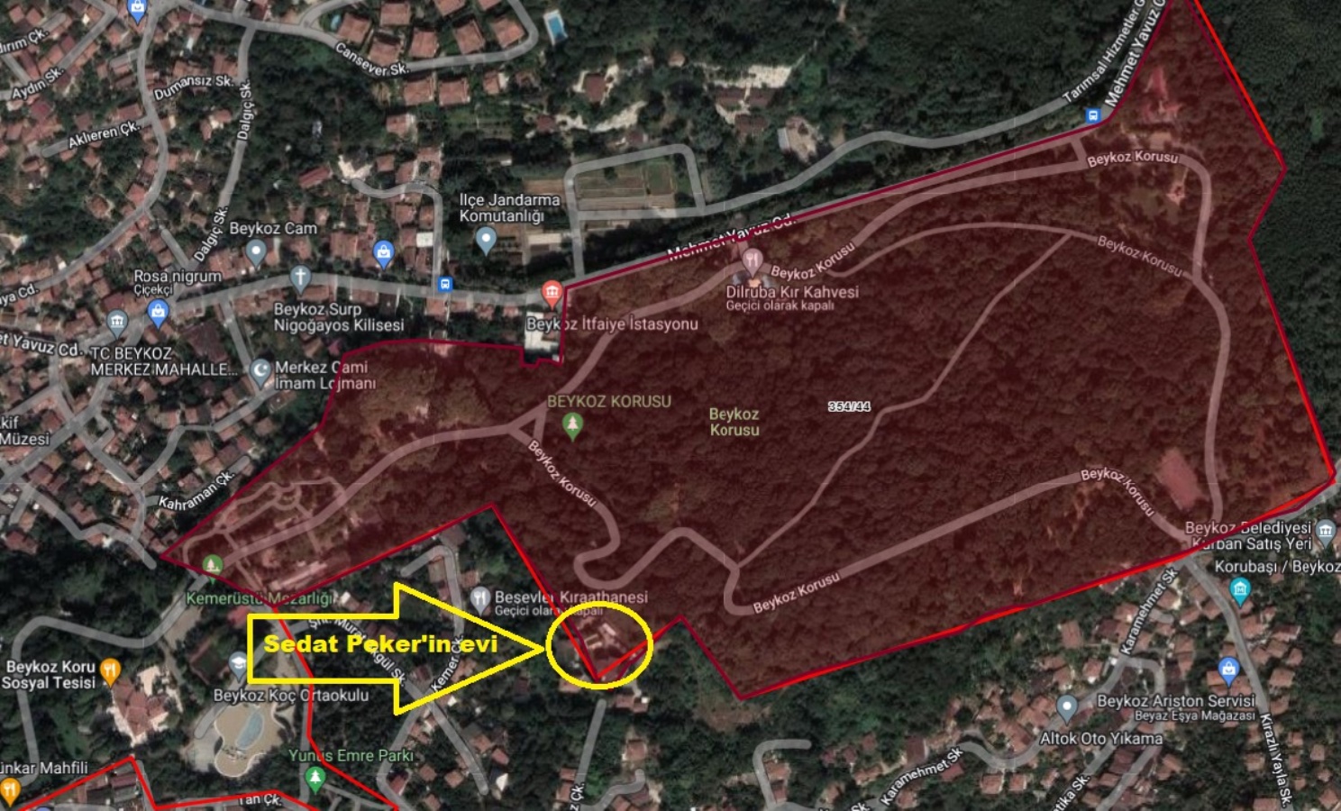 Sedat Peker'in Beykoz'daki evi Milli Park oldu 1 Sedat Peker'in Beykoz'da ki evi
