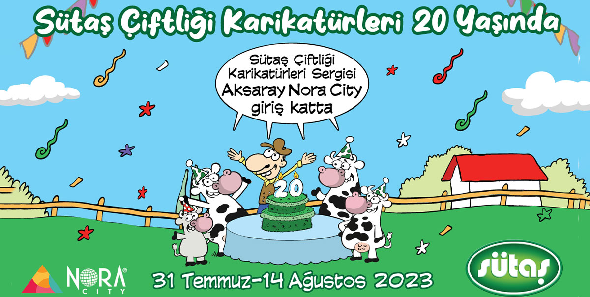 Sütaş Çiftliği Karikatür Sergisi, Aksaray Nora City AVM'de Karikatürseverlerle Buluşuyor 2 Sütaş Çiftliği Karikatür Sergisi