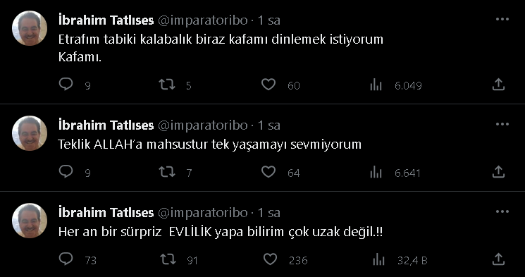 İbrahim Tatlıses'ten Sürpriz Evlilik Sinyali 1 İbrahim Tatlıses evlilik tweetleri