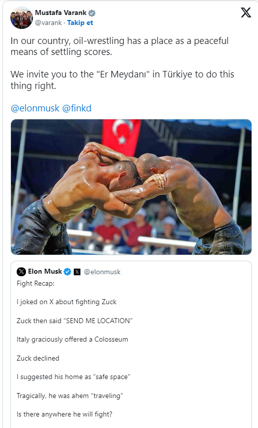 Mustafa Varank'tan Elon Musk ve Mark Zuckerberg'e Sıradışı Teklif! 1 Mustafa Varank Tweeti