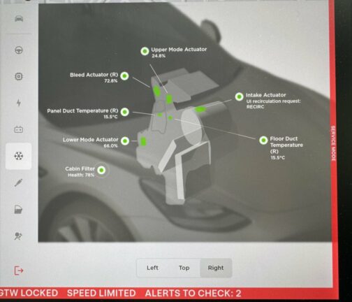 Tesla'nın Kabin Hava Filtresi Sağlık Ölçer Özelliği 1 Kabin ve HEPA Filtre Değişimi