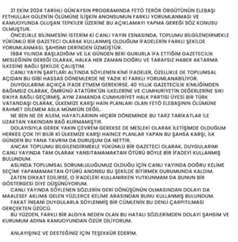FETÖ Liderine Canlı Yayında Cennet Mesajı: Mekanı Cennet Olsun! 1 Bursa'da Gazeteciye Soruşturma