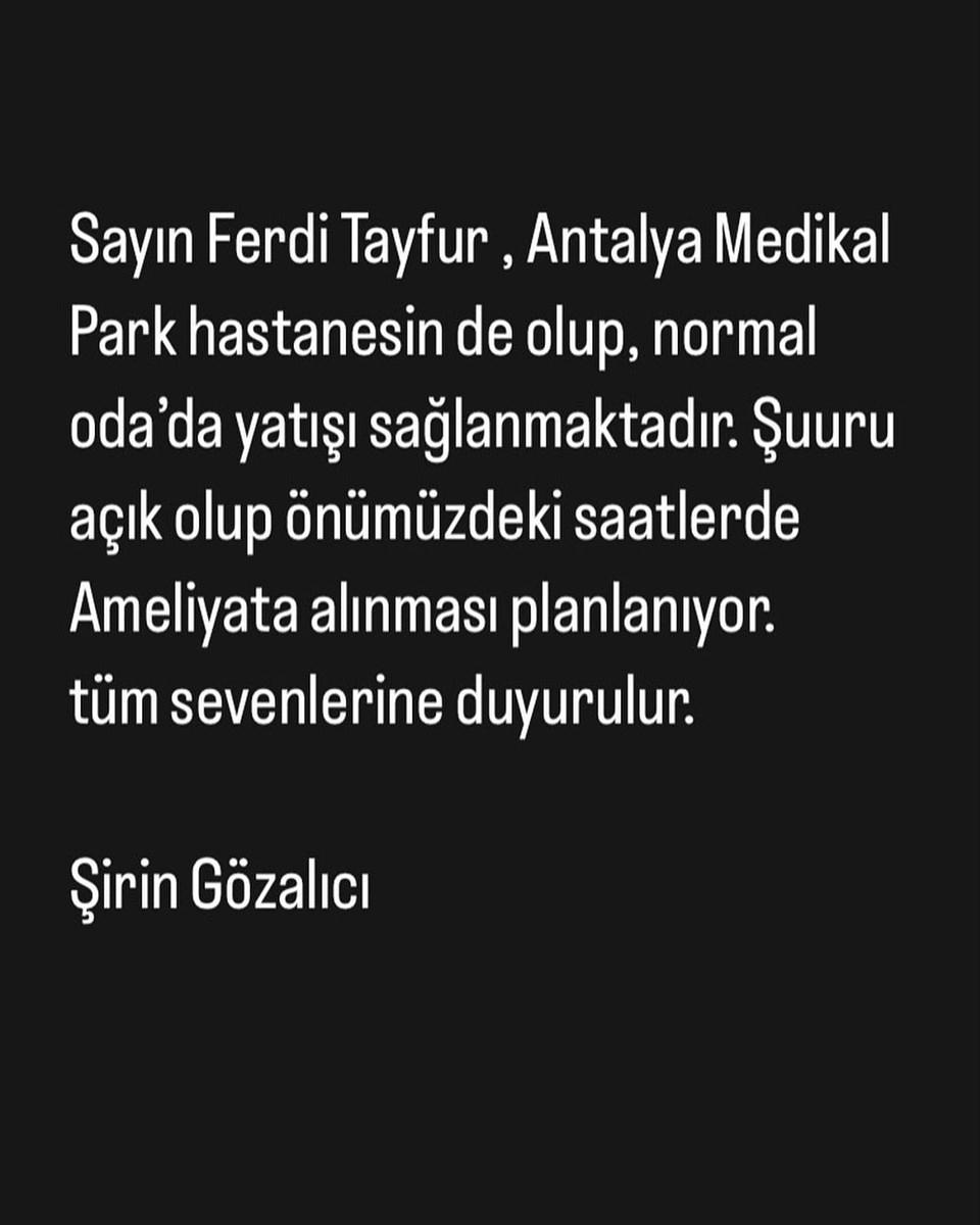 Ferdi Tayfur'un Hayati Değiştiren Ameliyatı 1 Ferdi Tayfur Hastaneye Kaldırıldı