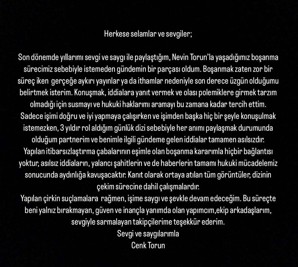 Cenk Torun ve Mahassine Merabet: Aşk İddialarına Yapım Şirketinden Gelen Açıklama 3 Cenk Torun ve Mahassine Merabet: Aşk İddialarına Yapım Şirketinden Gelen Açıklama