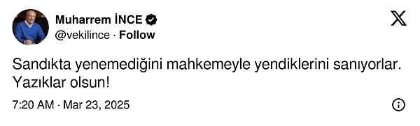 Ekrem İmamoğlu’nun Tutuklanmasına Siyasilerden Tepki Yağdı 1 Muharrem İnce'den Ekrem İmamoğlu'na destek