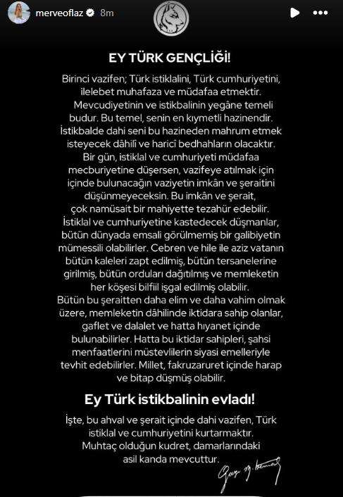 İmamoğlu’nun Tutuklanmasına Ünlü İsimlerden Tepki 2 Merve Oflaz paylaşımı