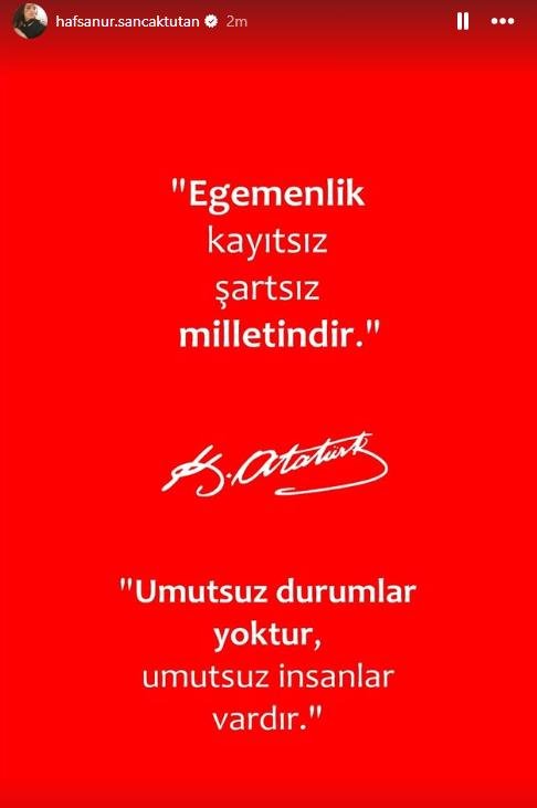 İmamoğlu’nun Tutuklanmasına Ünlü İsimlerden Tepki 17 Hafsanur Sancaktutan paylaşımı