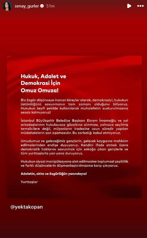 İmamoğlu’nun Tutuklanmasına Ünlü İsimlerden Tepki 9 Şenay Gürler tepkisi