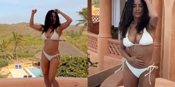 Salma Hayek yıllara meydan okudu! 58 yaşında beyaz bikinisiyle Sports Illustrated kapağında