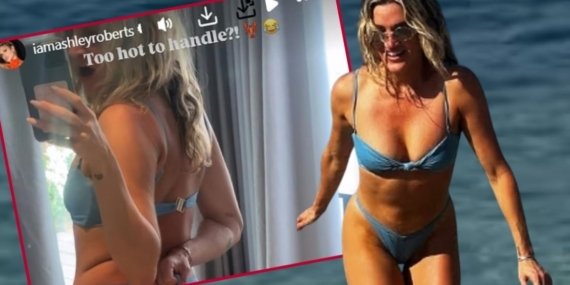Ashley Roberts Güneş Yanığını Takipçileriyle Paylaştı Mavi Bikinili Eğlenceli Anlar