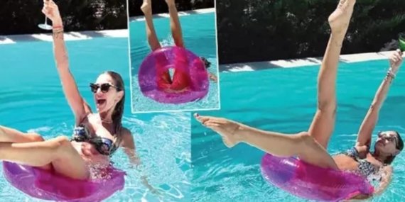 Başak Özbek Bodrum’da Sosyal Medyanın Gündemine Oturdu! “Şerefe” Derken Havuzun Dibini Boyladı