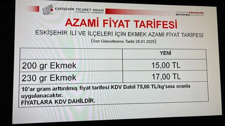 Eskişehir'de Ekmeğe Zam Geldi! Yeni Fiyatlar Belli Oldu 1 Eskişehir'de Ekmeğe Zam Geldi! Yeni Fiyatlar Belli Oldu