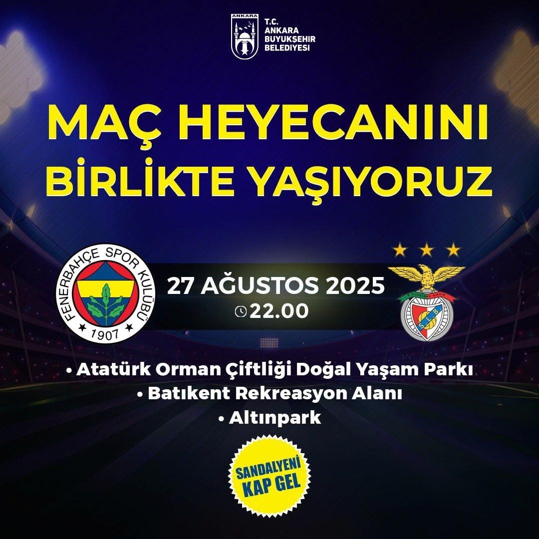 Fenerbahçe - Benfica Maçı Dev Ekranda! Ankara'da Ücretsiz Gösterim 1 Fenerbahçe - Benfica Maçı Dev Ekranda! Ankara'da Ücretsiz Gösterim