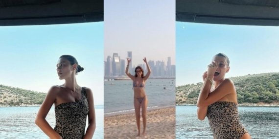 Yüsra Geyik yaz tatilinde paylaşımlarıyla dikkat çekti