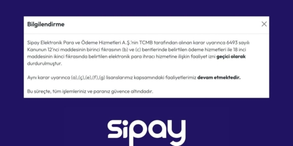 TCMB, Sipay’in bazı faaliyetlerini yeniden geçici olarak durdurdu